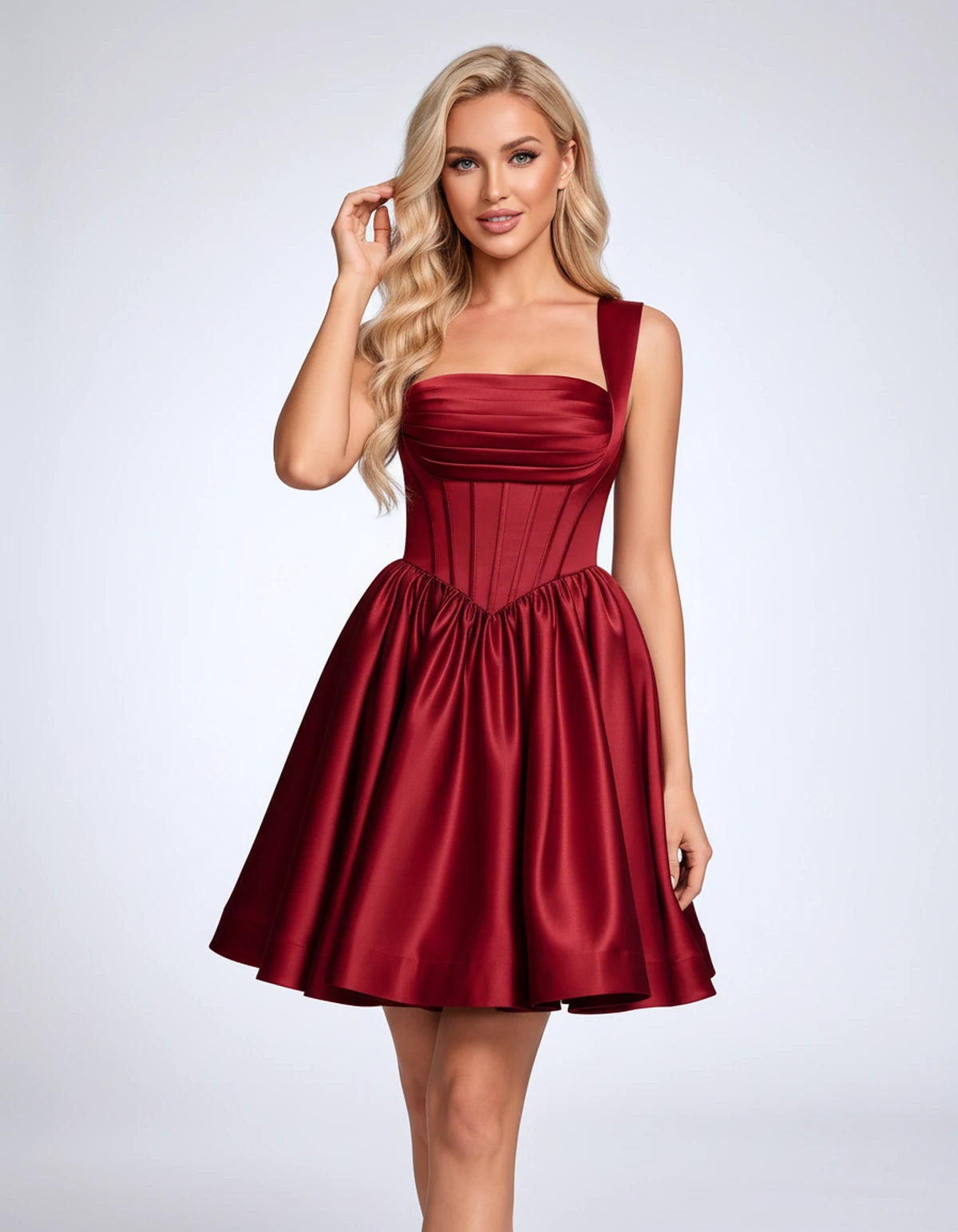 Hermione Mini Dresses — Red | SKU: RB-a38908-red-2,RB-a38908-red-4,RB-a38908-red-6,RB-a38908-red-8,RB-a38908-red-10,RB-a38908-red-12,RB-a38908-red-14,RB-a38908-red-16,RB-a38908-red-16W,RB-a38908-red-18W,RB-a38908-red-20W,RB-a38908-red-22W