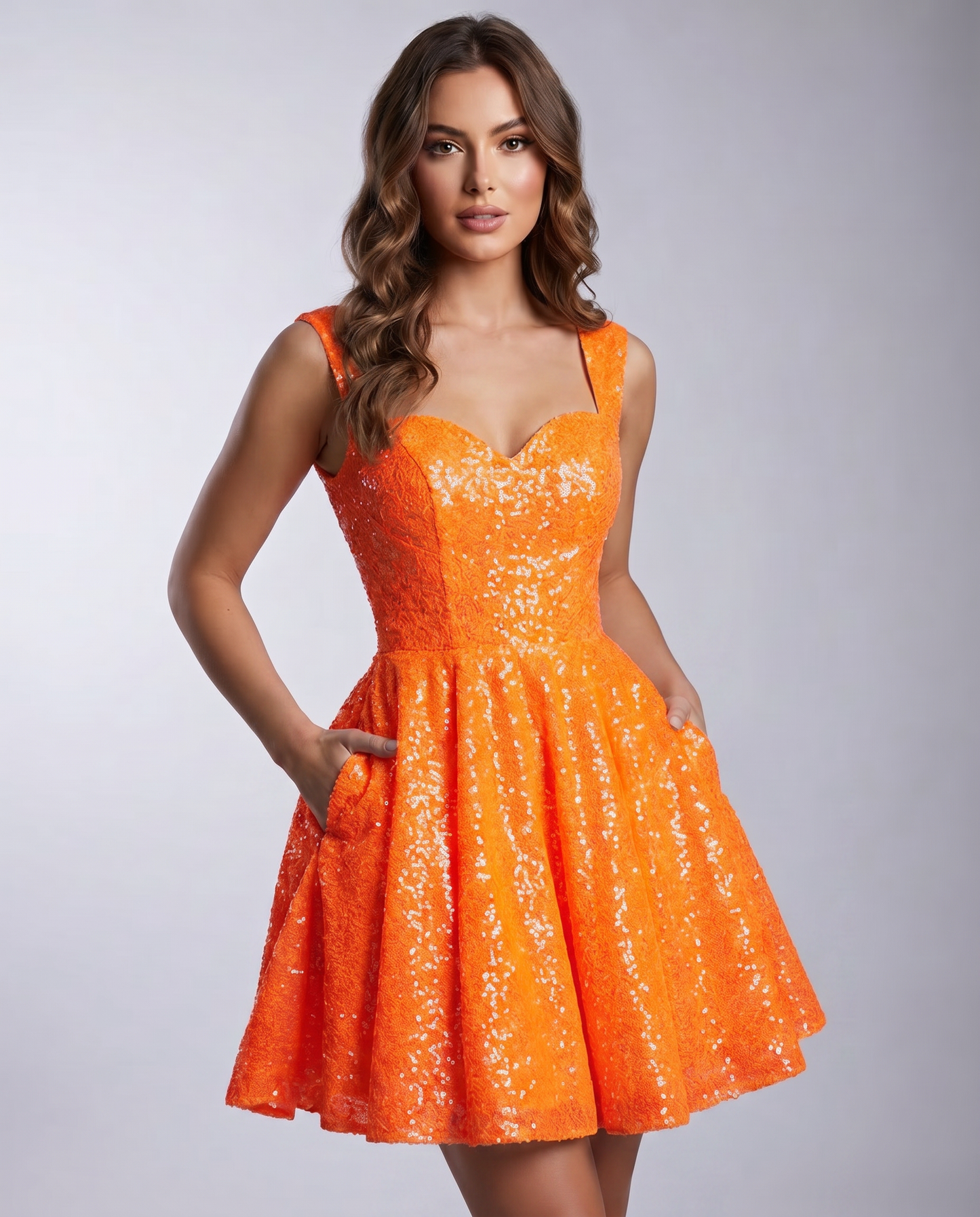 Sequined Tulle Sleeveless Sweetheart A-Line Mini Dress for Party, Cocktail, Prom, Evening, Summer & Wedding Guest Occasions i