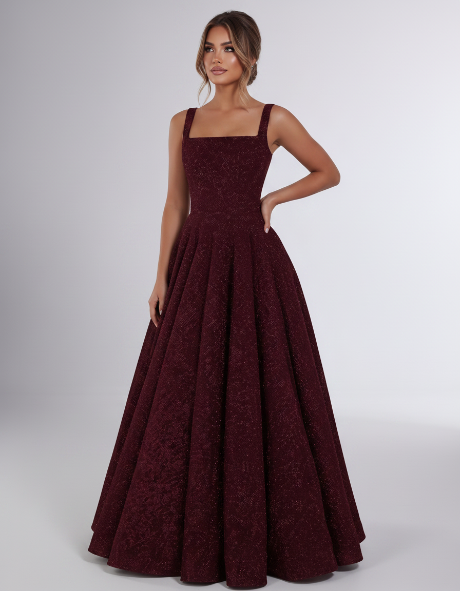 Burgundy Sequin Sleeveless Square Neck A-Line Maxi Dress | Ramblion | SKU: CMD-847362915408731-BURGUNDY-L,CMD-847362915408731-BURGUNDY-M,CMD-847362915408731-BURGUNDY-S,CMD-847362915408731-BURGUNDY-XL,CMD-847362915408731-BURGUNDY-XS