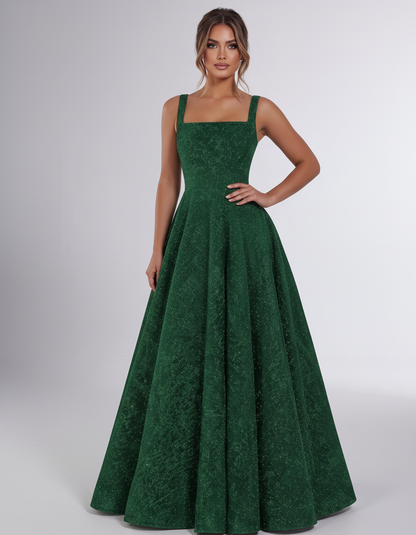 Emerald Sequin Sleeveless Square Neck A-Line Maxi Dress | Ramblion | SKU: CMD-847362915408731-EMERALD-L,CMD-847362915408731-EMERALD-M,CMD-847362915408731-EMERALD-S,CMD-847362915408731-EMERALD-XL,CMD-847362915408731-EMERALD-XS