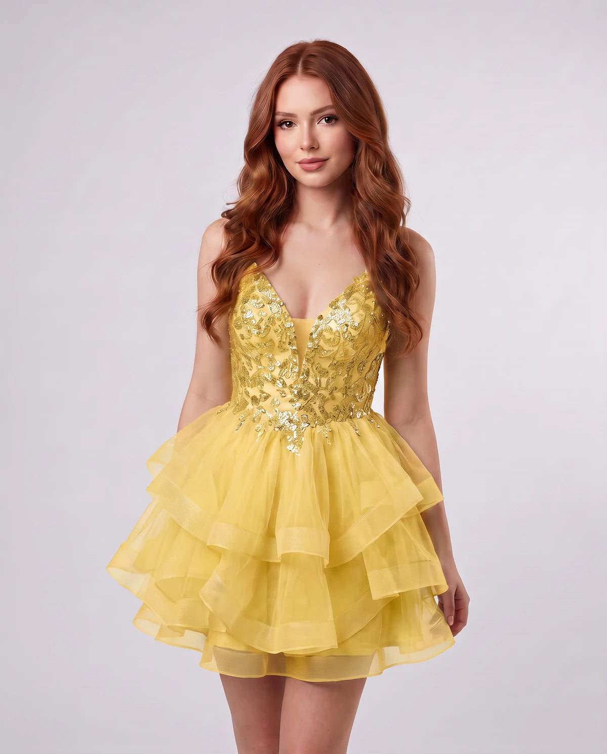 Honorine Mini Dresses — Gold