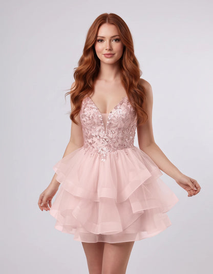 Honorine Mini Dresses — Pink | SKU: RB-97d8d2-pink-2,RB-97d8d2-pink-4,RB-97d8d2-pink-6,RB-97d8d2-pink-8,RB-97d8d2-pink-10,RB-97d8d2-pink-12,RB-97d8d2-pink-14,RB-97d8d2-pink-16,RB-97d8d2-pink-16W,RB-97d8d2-pink-18W,RB-97d8d2-pink-20W,RB-97d8d2-pink-22W