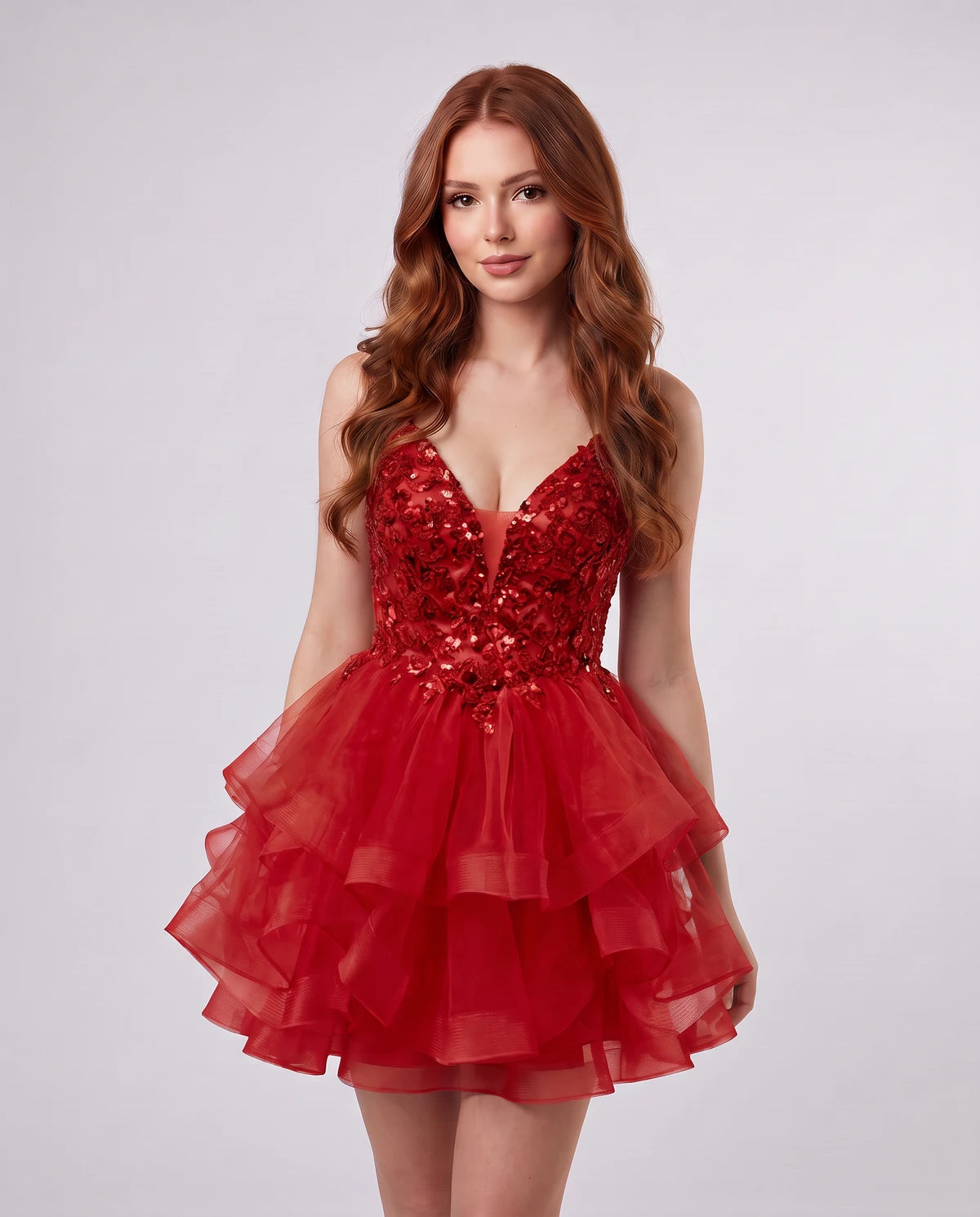 Honorine Mini Dresses — Red