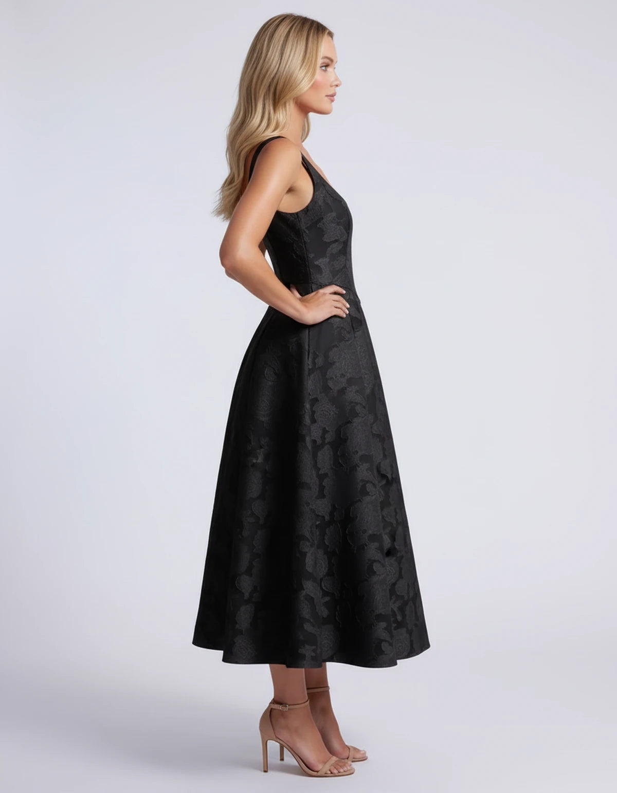 Hortensia Midi Dresses — Black | SKU: RB-e2b9e3-black-2,RB-e2b9e3-black-4,RB-e2b9e3-black-6,RB-e2b9e3-black-8,RB-e2b9e3-black-10,RB-e2b9e3-black-12,RB-e2b9e3-black-14,RB-e2b9e3-black-16,RB-e2b9e3-black-16W,RB-e2b9e3-black-18W,RB-e2b9e3-black-20W,RB-e2b9e3-black-22W