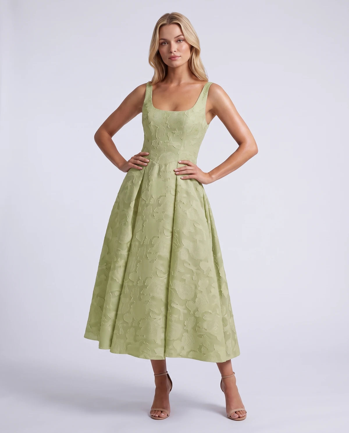 Hortensia Midi Dresses — Dusty Sage