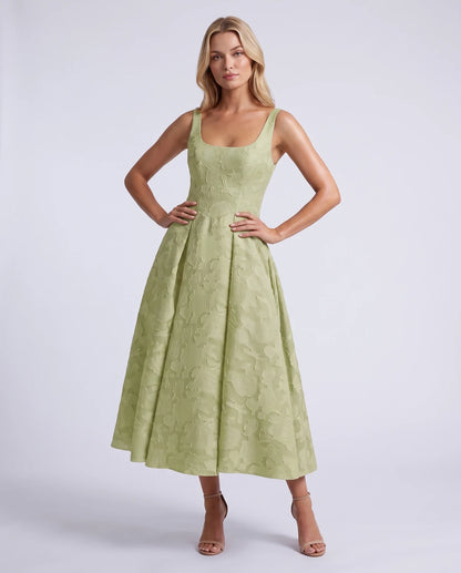 Hortensia Midi Dresses — Dusty Sage