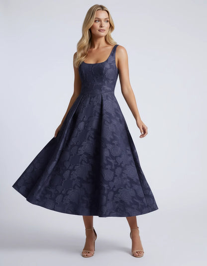 Hortensia Midi Dresses — Navy | SKU: RB-e2b9e3-navy-2,RB-e2b9e3-navy-4,RB-e2b9e3-navy-6,RB-e2b9e3-navy-8,RB-e2b9e3-navy-10,RB-e2b9e3-navy-12,RB-e2b9e3-navy-14,RB-e2b9e3-navy-16,RB-e2b9e3-navy-16W,RB-e2b9e3-navy-18W,RB-e2b9e3-navy-20W,RB-e2b9e3-navy-22W