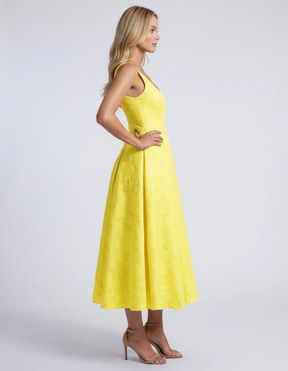 Hortensia Midi Dresses — Yellow | SKU: RB-e2b9e3-yellow-2,RB-e2b9e3-yellow-4,RB-e2b9e3-yellow-6,RB-e2b9e3-yellow-8,RB-e2b9e3-yellow-10,RB-e2b9e3-yellow-12,RB-e2b9e3-yellow-14,RB-e2b9e3-yellow-16,RB-e2b9e3-yellow-16W,RB-e2b9e3-yellow-18W,RB-e2b9e3-yellow-20W,RB-e2b9e3-yellow-22W