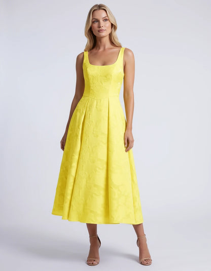 Hortensia Midi Dresses — Yellow | SKU: RB-e2b9e3-yellow-2,RB-e2b9e3-yellow-4,RB-e2b9e3-yellow-6,RB-e2b9e3-yellow-8,RB-e2b9e3-yellow-10,RB-e2b9e3-yellow-12,RB-e2b9e3-yellow-14,RB-e2b9e3-yellow-16,RB-e2b9e3-yellow-16W,RB-e2b9e3-yellow-18W,RB-e2b9e3-yellow-20W,RB-e2b9e3-yellow-22W
