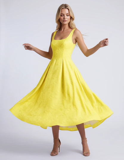 Hortensia Midi Dresses — Yellow | SKU: RB-e2b9e3-yellow-2,RB-e2b9e3-yellow-4,RB-e2b9e3-yellow-6,RB-e2b9e3-yellow-8,RB-e2b9e3-yellow-10,RB-e2b9e3-yellow-12,RB-e2b9e3-yellow-14,RB-e2b9e3-yellow-16,RB-e2b9e3-yellow-16W,RB-e2b9e3-yellow-18W,RB-e2b9e3-yellow-20W,RB-e2b9e3-yellow-22W