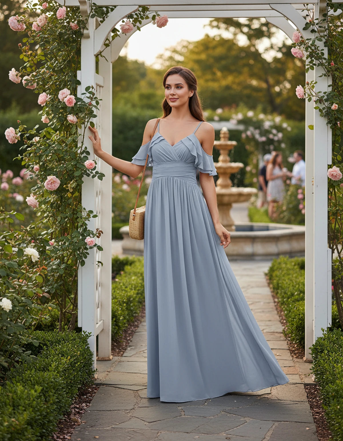 Hyacinthe Maxi Dresses — Dusty Blue