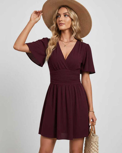Ramblion Ila mini dress — v-neck neckline · styled view 6 · styled for prom season