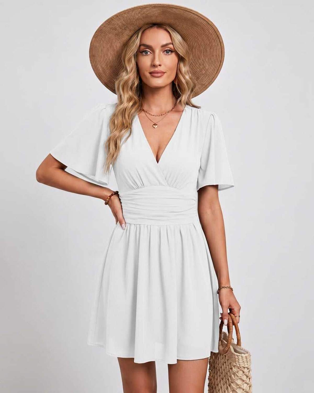Ramblion Ila mini dress — v-neck neckline · styled view 8 · styled for prom season