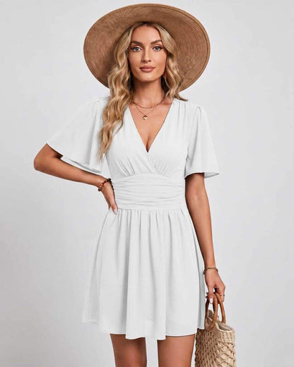 Ramblion Ila mini dress — v-neck neckline · styled view 8 · styled for prom season