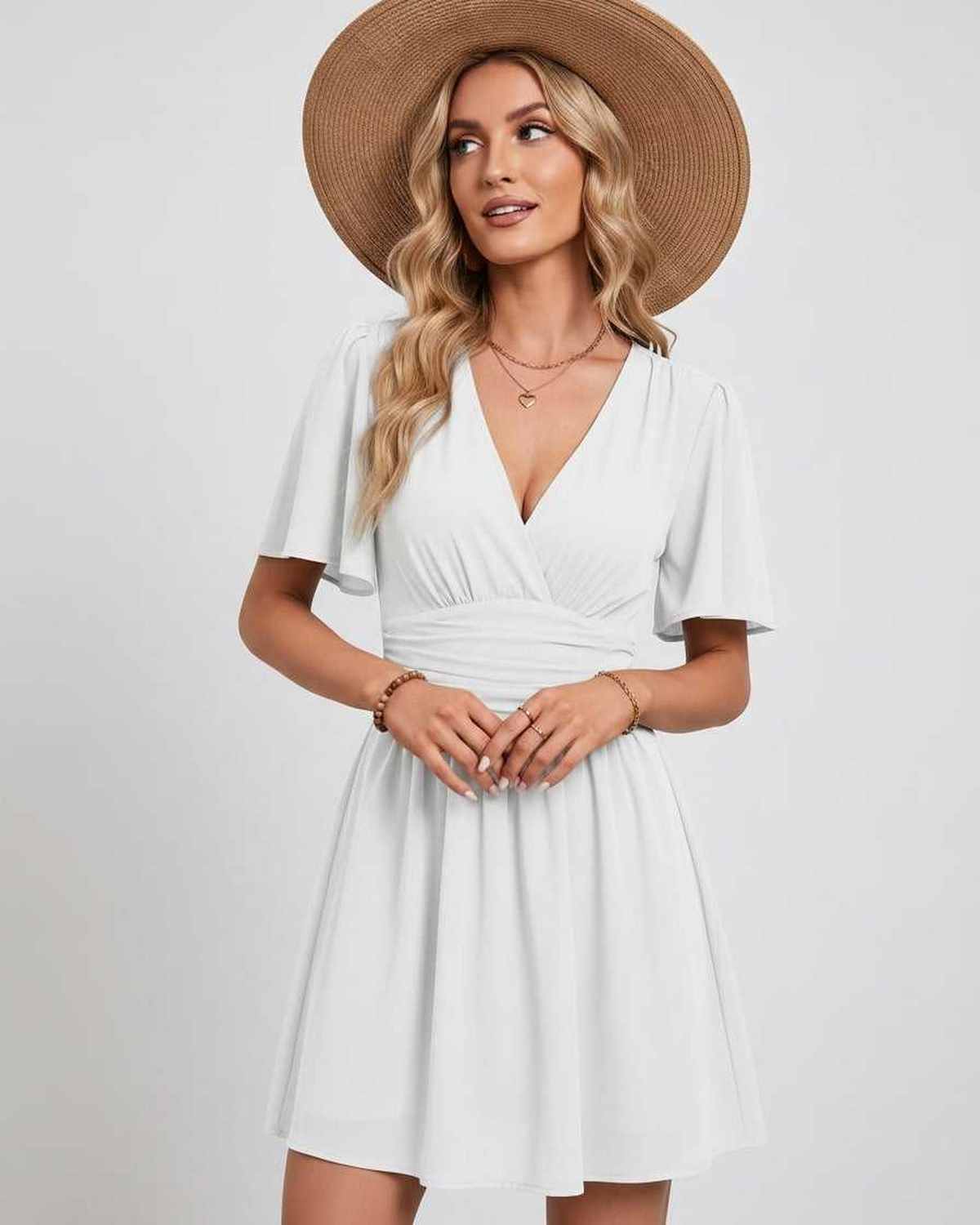 Ramblion Ila mini dress — v-neck neckline · styled view 9 · styled for prom season