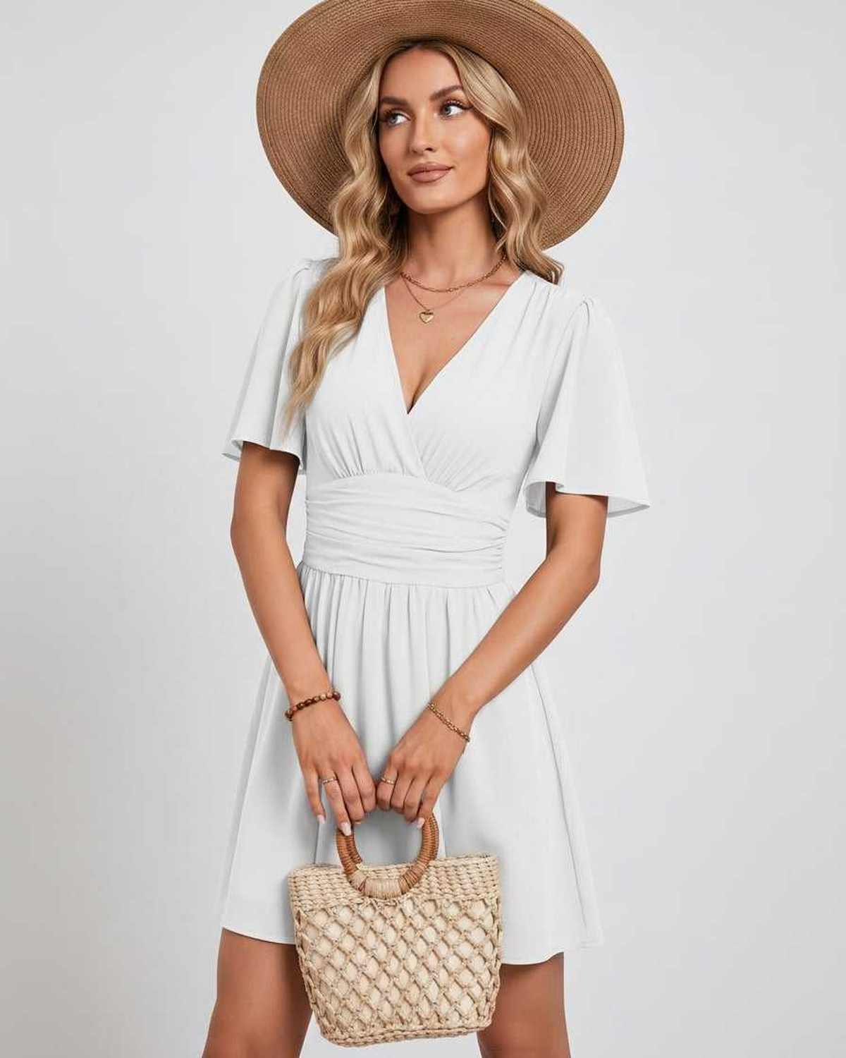 Ramblion Ila mini dress — v-neck neckline · styled view 10 · styled for prom season
