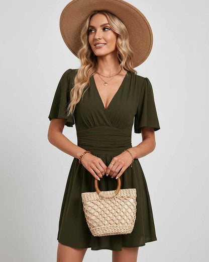 Ramblion Ila mini dress — v-neck neckline · styled view 17 · styled for prom season