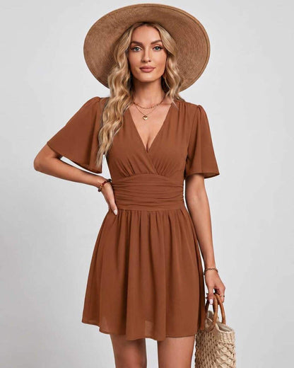 Ramblion Ila mini dress — v-neck neckline · styled view 22 · styled for prom season