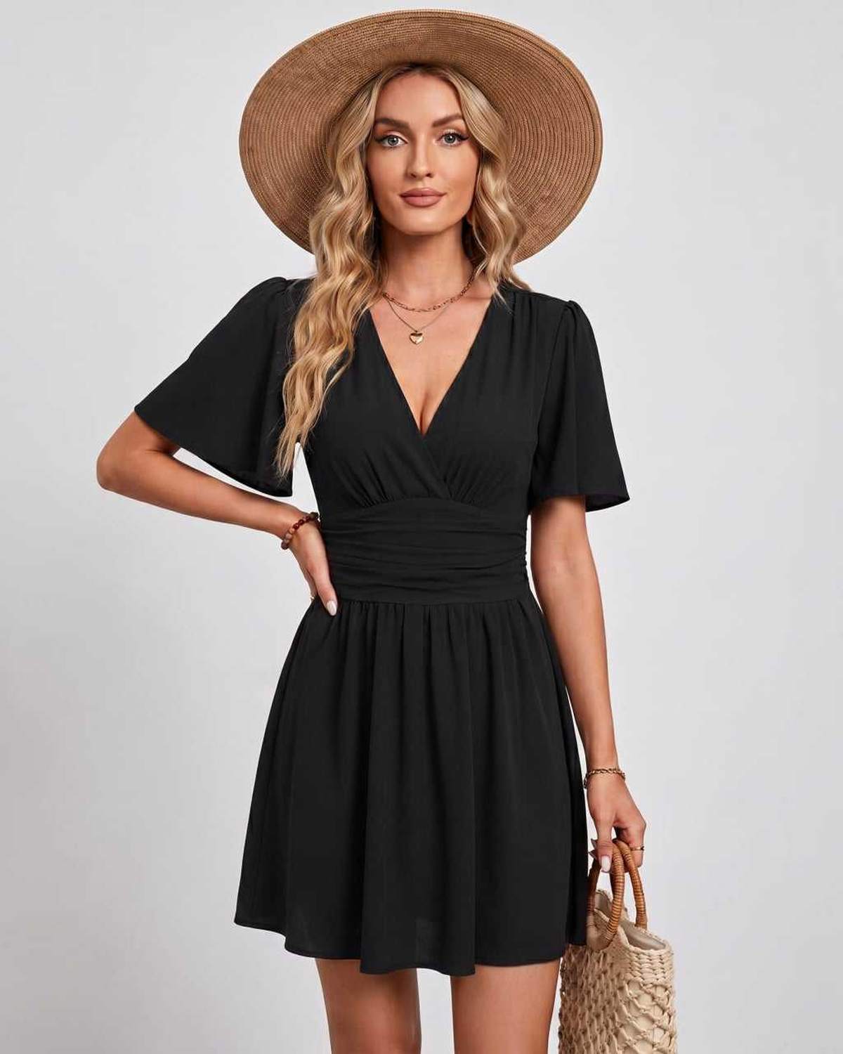 Ramblion Ila mini dress — v-neck neckline · styled view 29 · styled for prom season