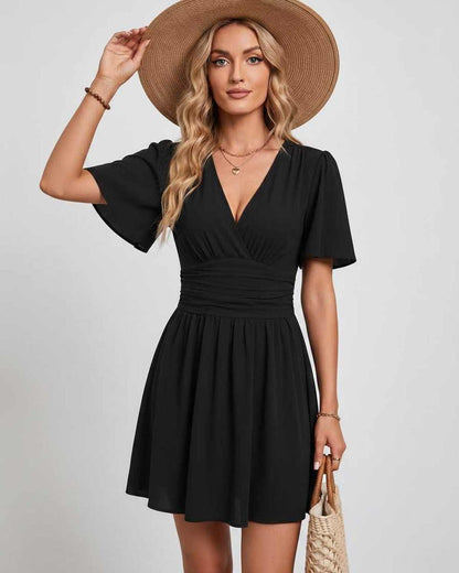 Ramblion Ila mini dress — v-neck neckline · styled view 30 · styled for prom season