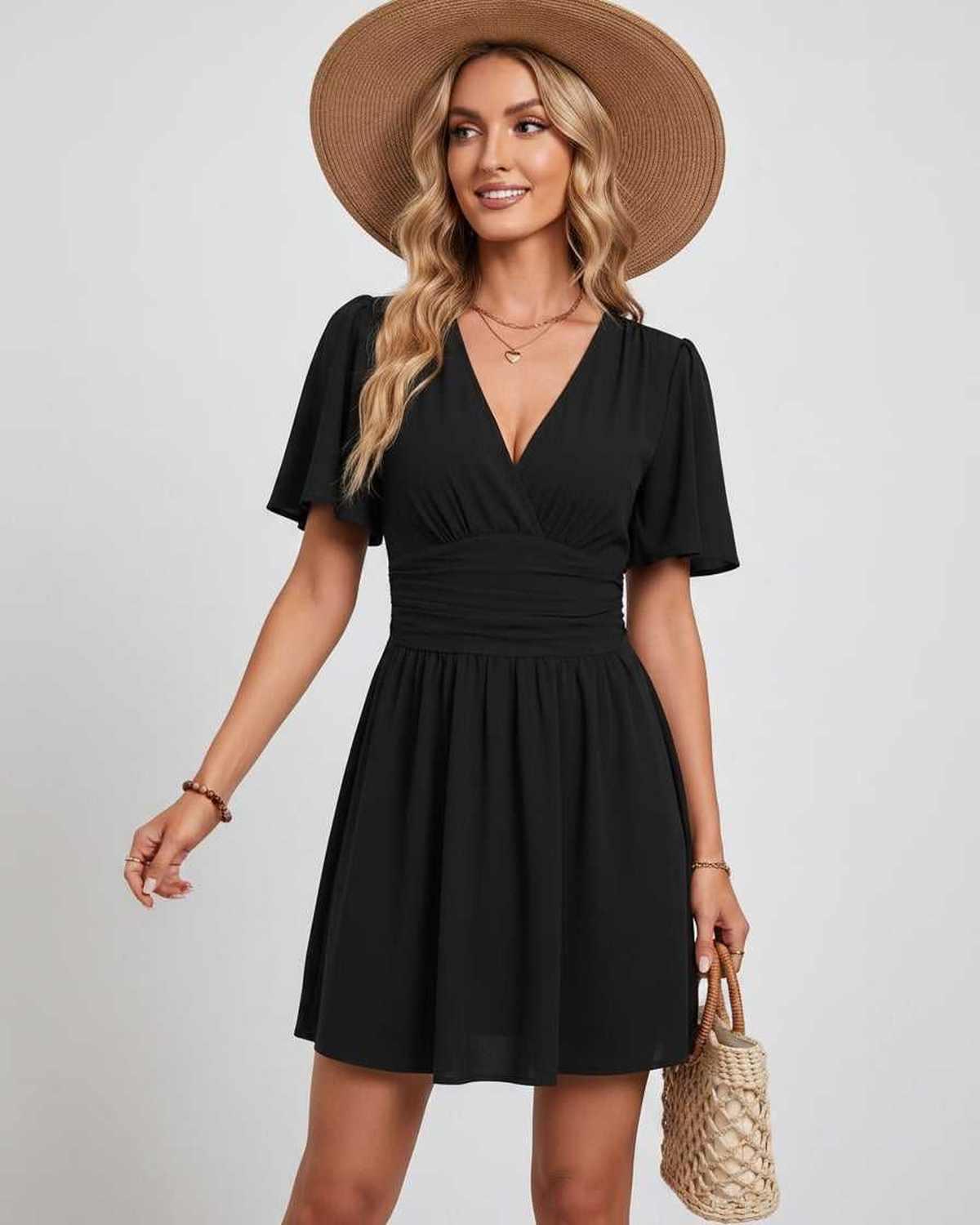 Ramblion Ila mini dress — v-neck neckline · styled view 31 · styled for prom season