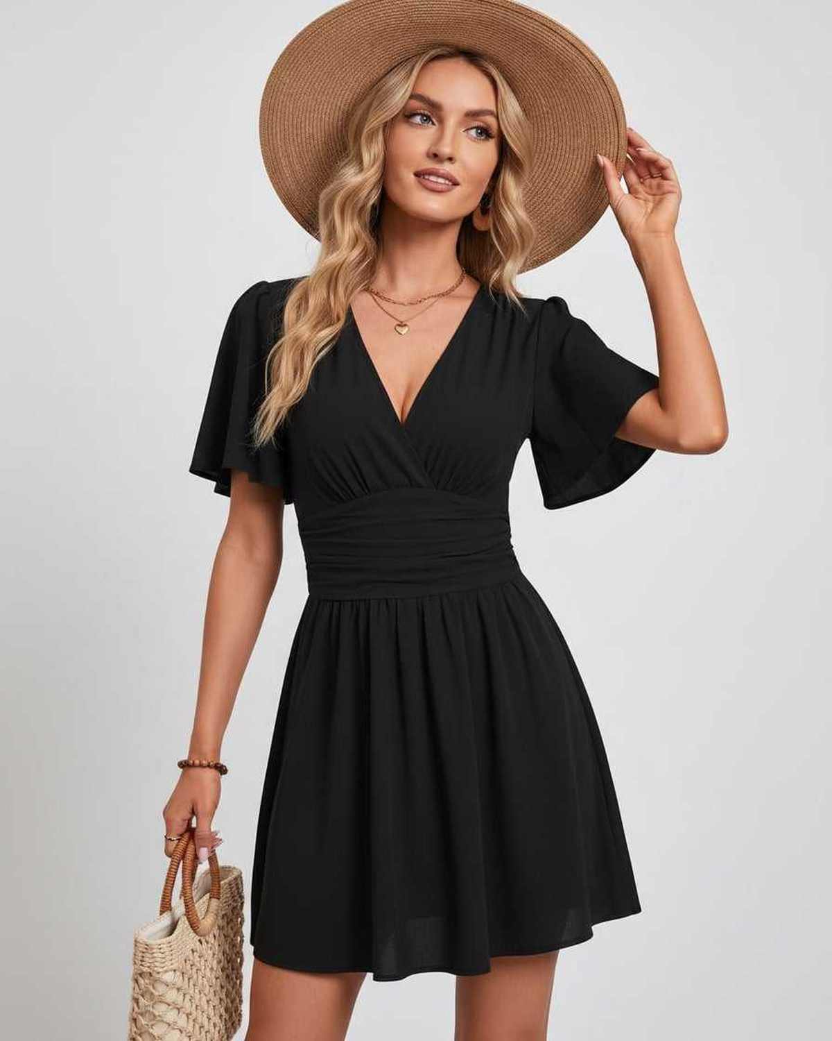 Ramblion Ila mini dress — v-neck neckline · styled view 32 · styled for prom season
