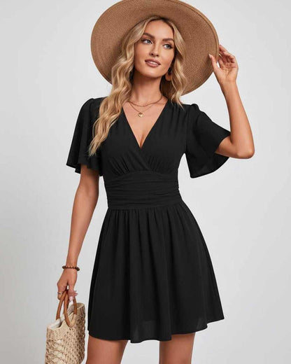 Ramblion Ila mini dress — v-neck neckline · styled view 32 · styled for prom season
