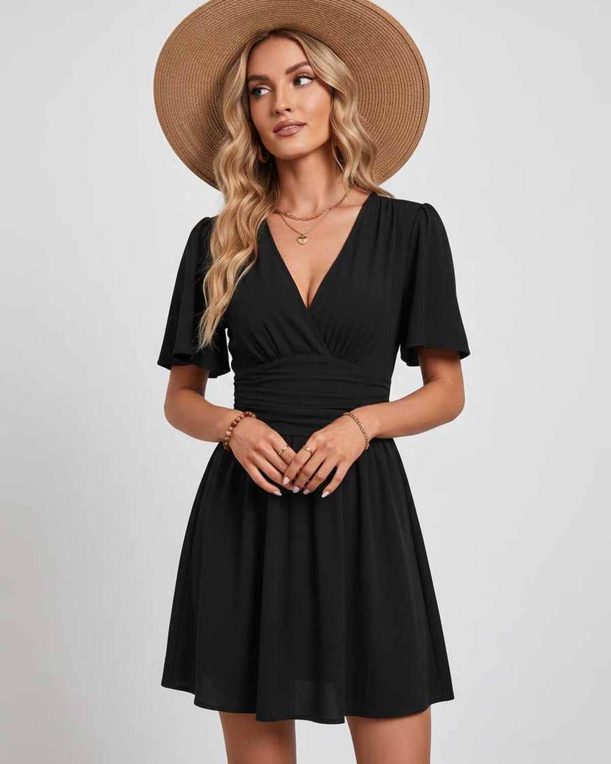 Ramblion Ila mini dress — v-neck neckline · styled view 34 · styled for prom season