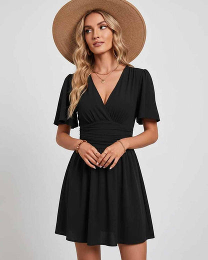 Ramblion Ila mini dress — v-neck neckline · styled view 34 · styled for prom season