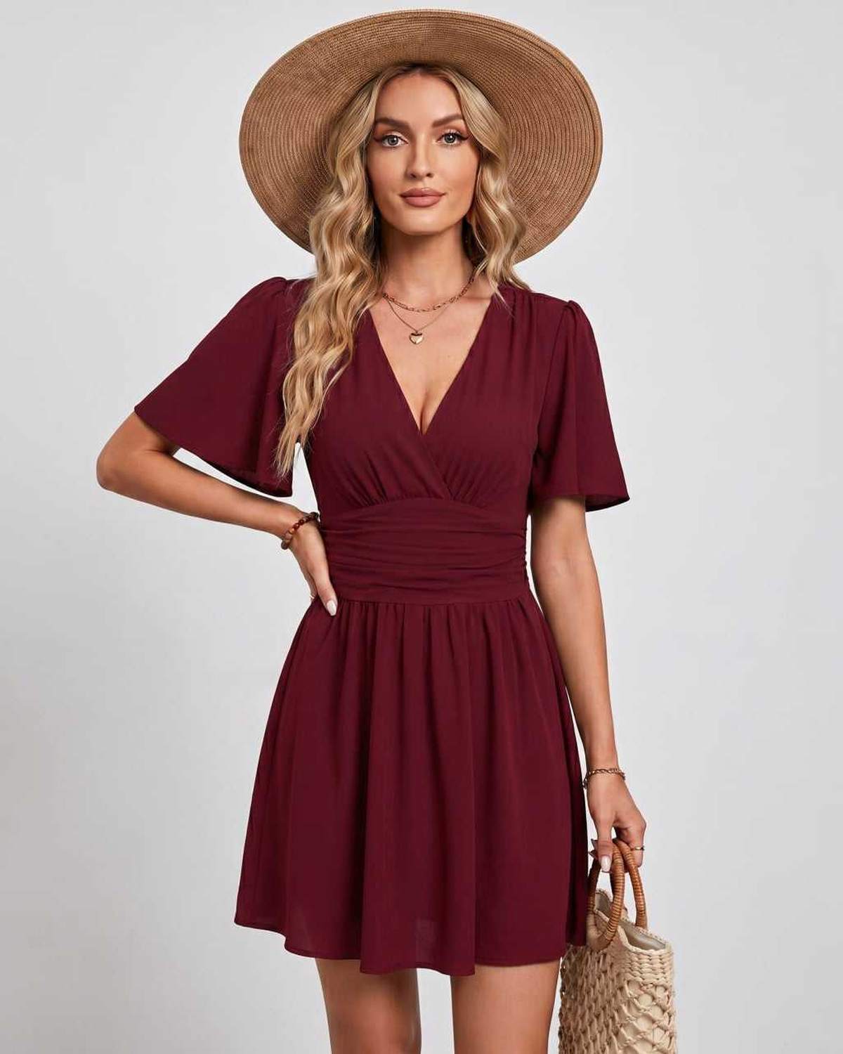Ramblion Ila mini dress — v-neck neckline · styled view 36 · styled for prom season