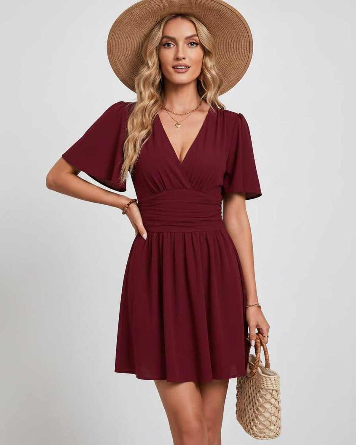 Ramblion Ila mini dress — v-neck neckline · styled view 38 · styled for prom season