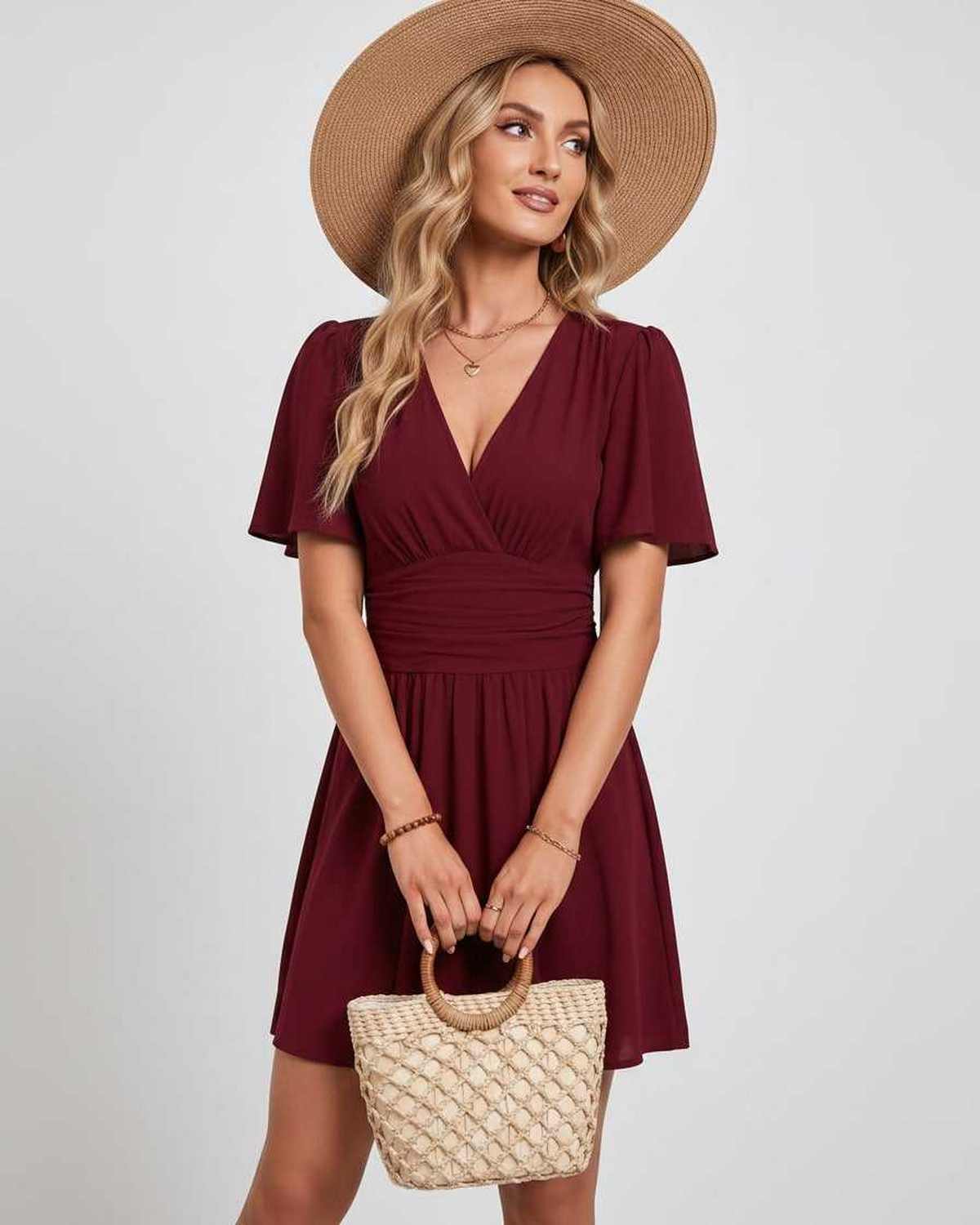 Ramblion Ila mini dress — v-neck neckline · styled view 40 · styled for prom season