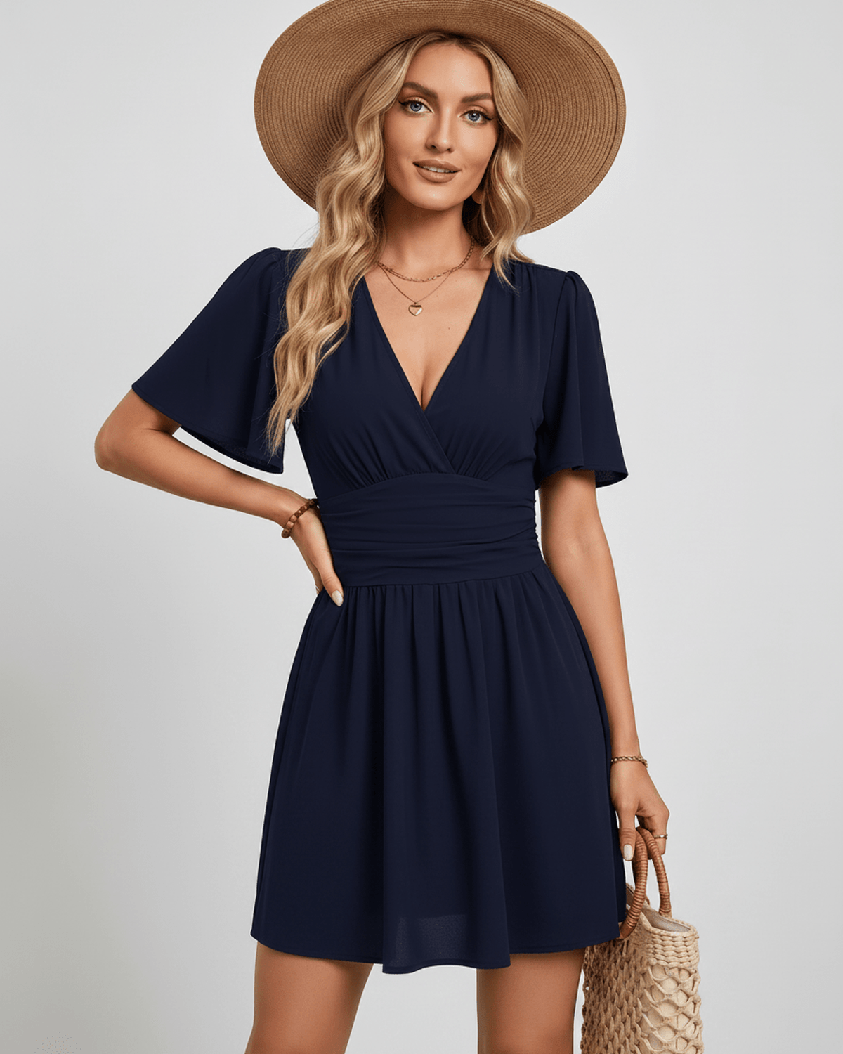 Ramblion Ila mini dress — v-neck neckline · styled view 55 · styled for prom season