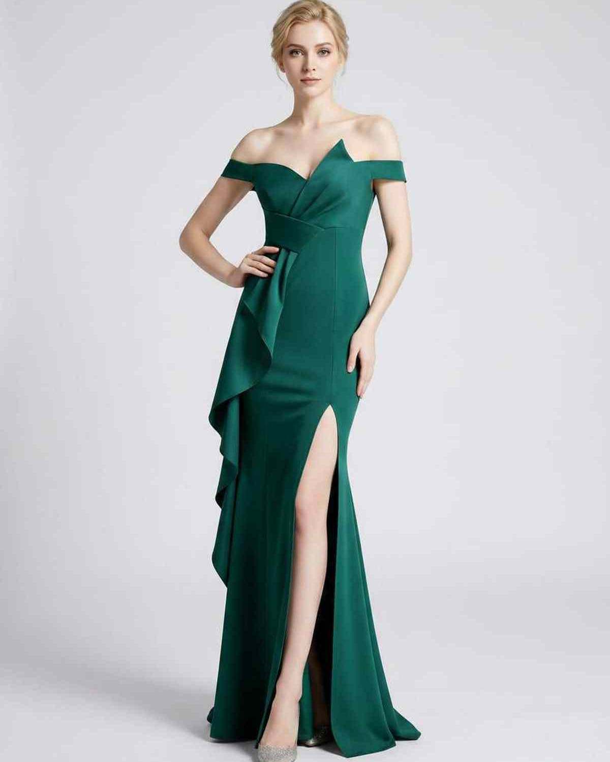 Ramblion Ilara maxi dress — off-shoulder neckline · lifestyle styling · styled for prom season