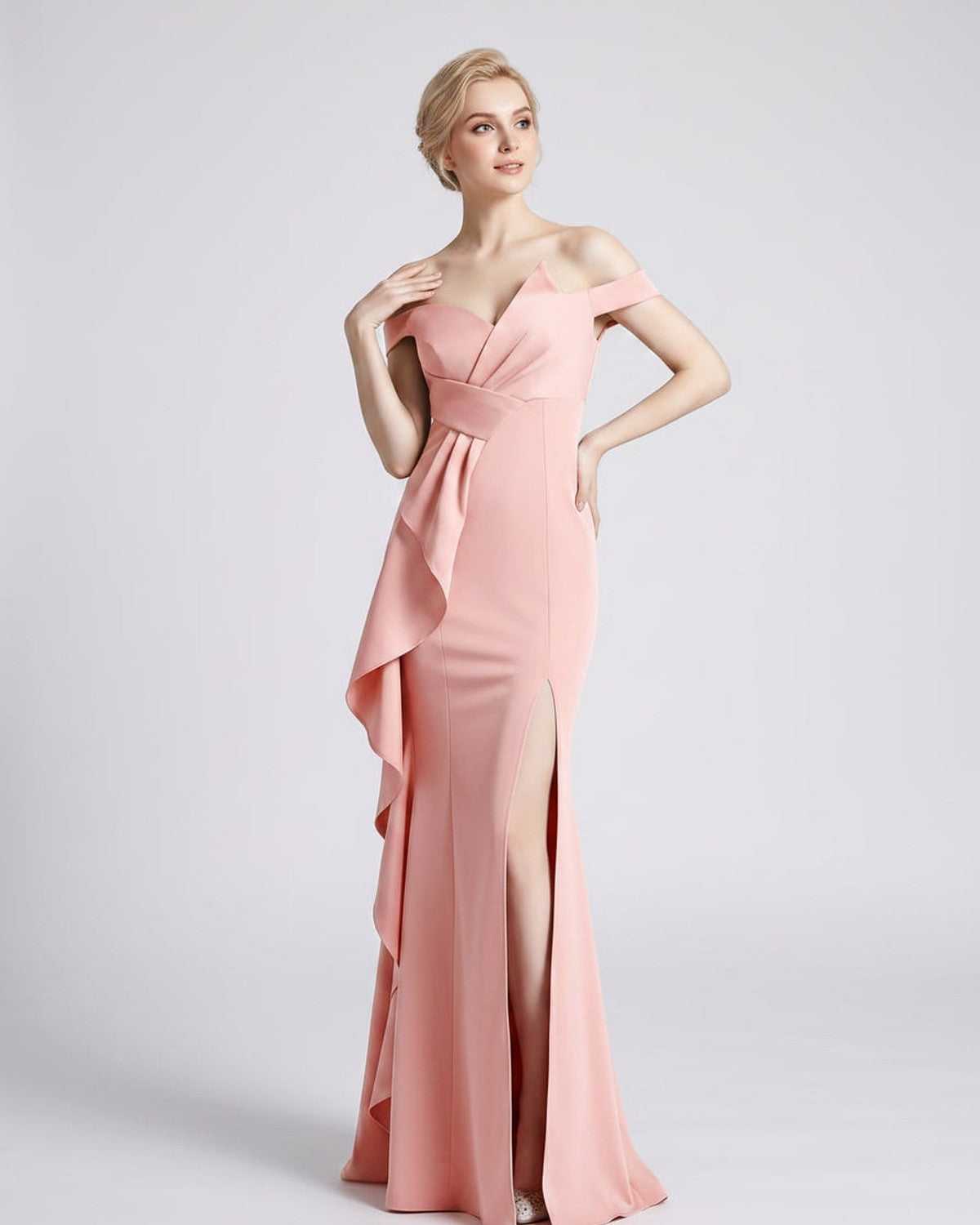 Ramblion Ilara maxi dress — off-shoulder neckline · styled view 13 · styled for prom season