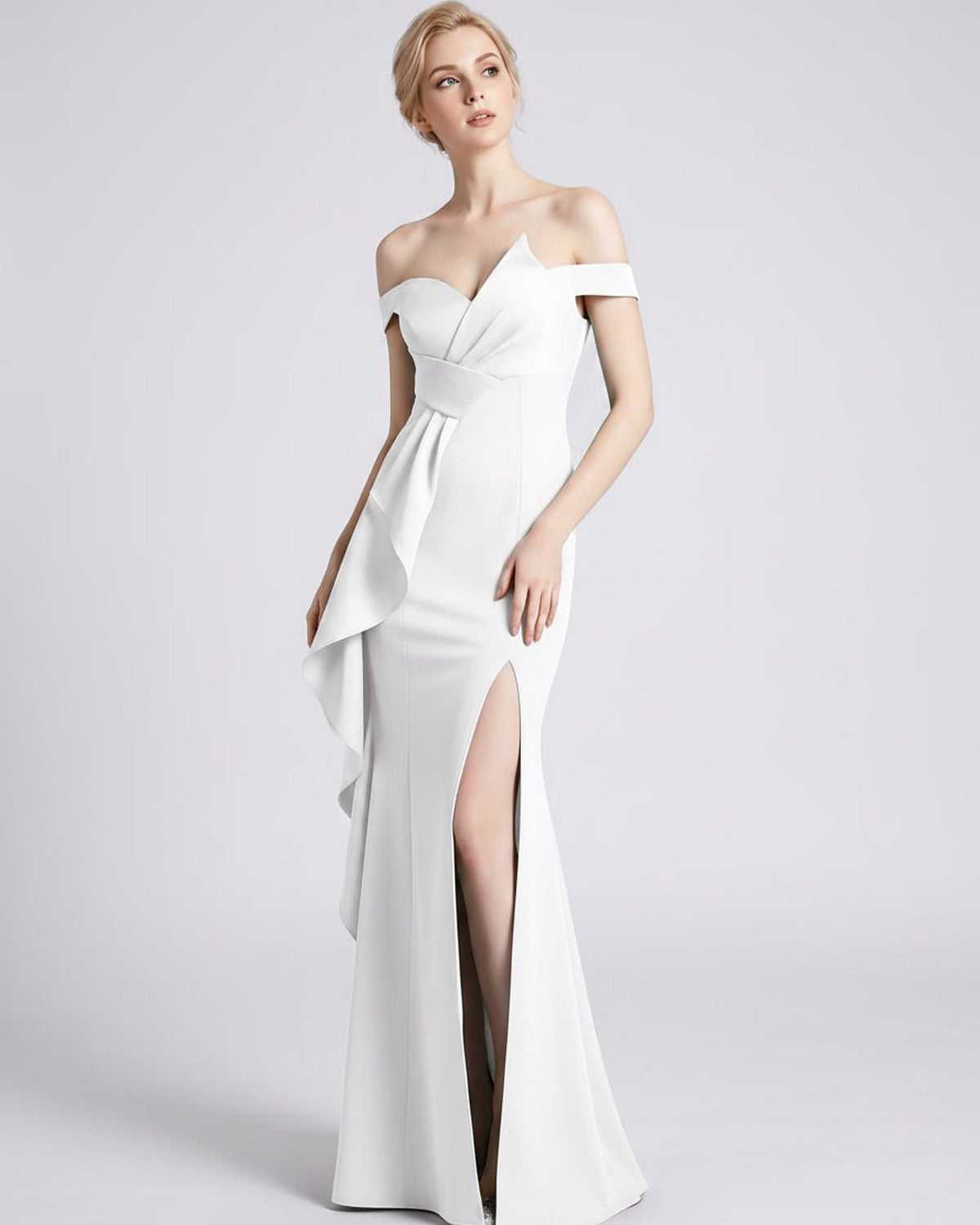 Ramblion Ilara maxi dress — off-shoulder neckline · styled view 24 · styled for prom season