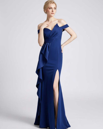 Ramblion Ilara maxi dress — off-shoulder neckline · styled view 38 · styled for prom season