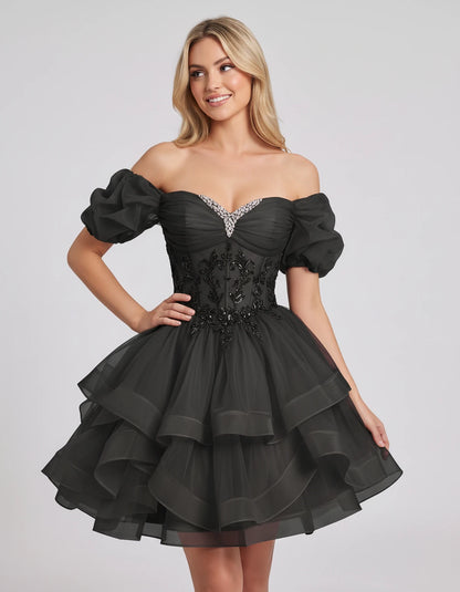 Immortelle Mini Dresses — Black | SKU: RB-13a961-black-2,RB-13a961-black-4,RB-13a961-black-6,RB-13a961-black-8,RB-13a961-black-10,RB-13a961-black-12,RB-13a961-black-14,RB-13a961-black-16,RB-13a961-black-16W,RB-13a961-black-18W,RB-13a961-black-20W,RB-13a961-black-22W
