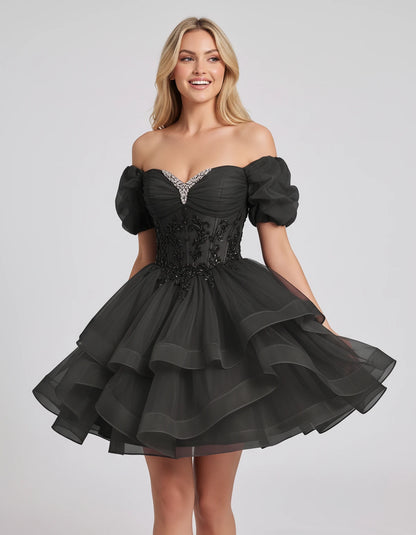Immortelle Mini Dresses — Black | SKU: RB-13a961-black-2,RB-13a961-black-4,RB-13a961-black-6,RB-13a961-black-8,RB-13a961-black-10,RB-13a961-black-12,RB-13a961-black-14,RB-13a961-black-16,RB-13a961-black-16W,RB-13a961-black-18W,RB-13a961-black-20W,RB-13a961-black-22W