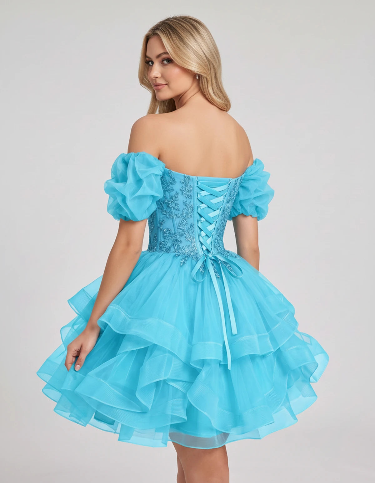 Immortelle Mini Dresses — Blue | SKU: RB-13a961-blue-2,RB-13a961-blue-4,RB-13a961-blue-6,RB-13a961-blue-8,RB-13a961-blue-10,RB-13a961-blue-12,RB-13a961-blue-14,RB-13a961-blue-16,RB-13a961-blue-16W,RB-13a961-blue-18W,RB-13a961-blue-20W,RB-13a961-blue-22W