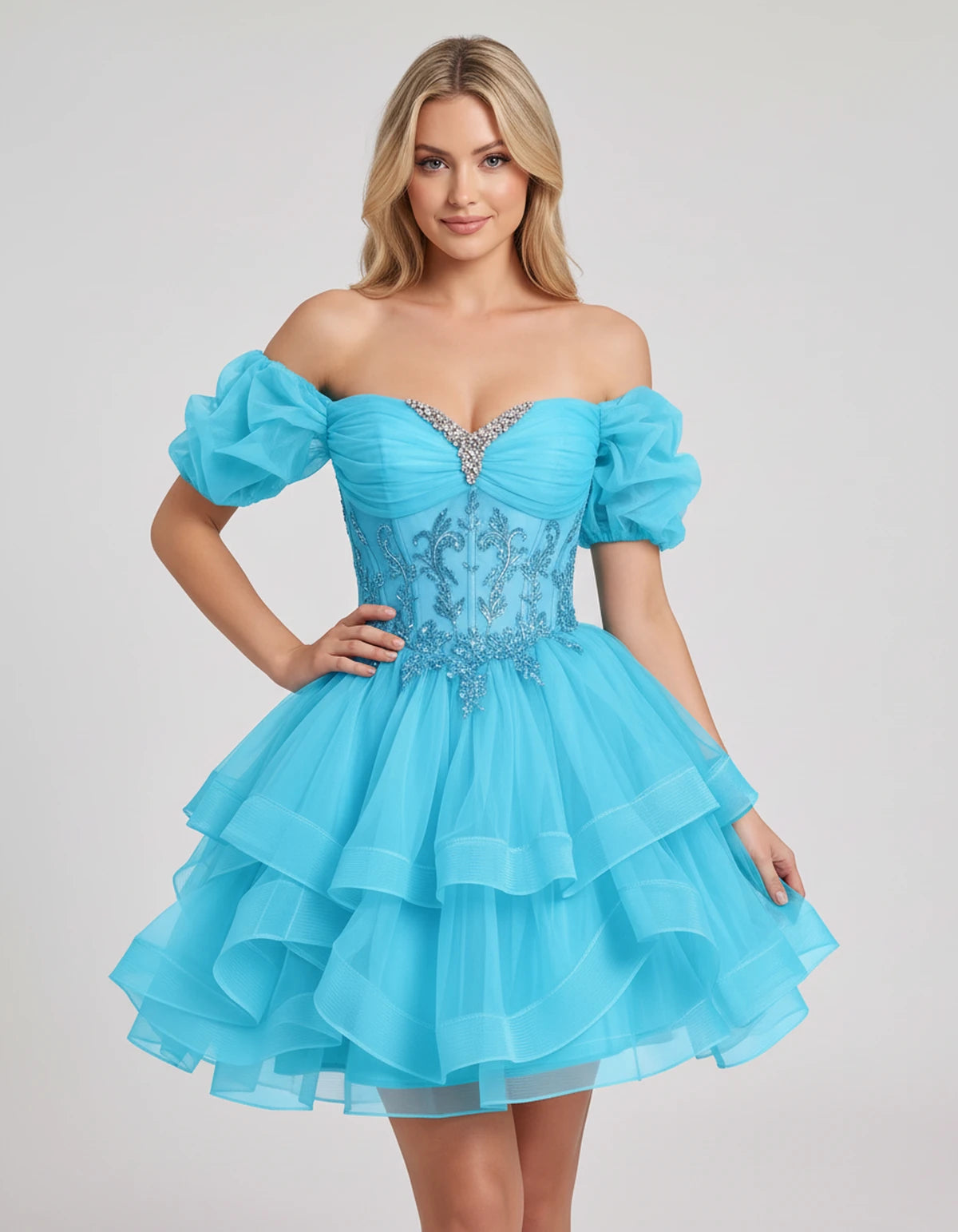 Immortelle Mini Dresses — Blue | SKU: RB-13a961-blue-2,RB-13a961-blue-4,RB-13a961-blue-6,RB-13a961-blue-8,RB-13a961-blue-10,RB-13a961-blue-12,RB-13a961-blue-14,RB-13a961-blue-16,RB-13a961-blue-16W,RB-13a961-blue-18W,RB-13a961-blue-20W,RB-13a961-blue-22W