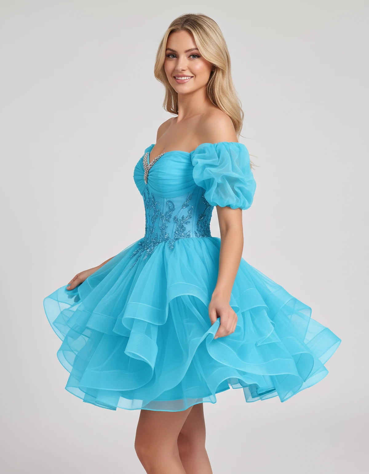 Immortelle Mini Dresses — Blue | SKU: RB-13a961-blue-2,RB-13a961-blue-4,RB-13a961-blue-6,RB-13a961-blue-8,RB-13a961-blue-10,RB-13a961-blue-12,RB-13a961-blue-14,RB-13a961-blue-16,RB-13a961-blue-16W,RB-13a961-blue-18W,RB-13a961-blue-20W,RB-13a961-blue-22W