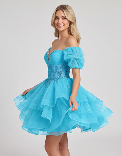 Immortelle Mini Dresses — Blue | SKU: RB-13a961-blue-2,RB-13a961-blue-4,RB-13a961-blue-6,RB-13a961-blue-8,RB-13a961-blue-10,RB-13a961-blue-12,RB-13a961-blue-14,RB-13a961-blue-16,RB-13a961-blue-16W,RB-13a961-blue-18W,RB-13a961-blue-20W,RB-13a961-blue-22W