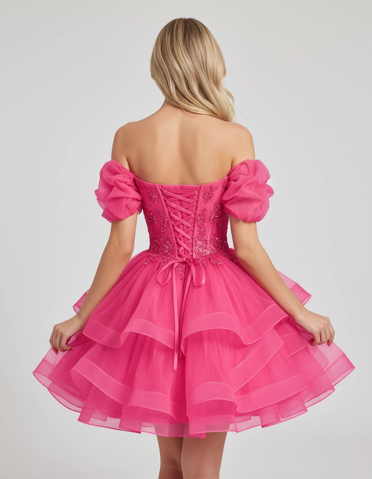 Immortelle Mini Dresses — Bright Pink | SKU: RB-13a961-bright31-2,RB-13a961-bright31-4,RB-13a961-bright31-6,RB-13a961-bright31-8,RB-13a961-bright31-10,RB-13a961-bright31-12,RB-13a961-bright31-14,RB-13a961-bright31-16,RB-13a961-bright31-16W,RB-13a961-bright31-18W,RB-13a961-bright31-20W,RB-13a961-bright31-22W