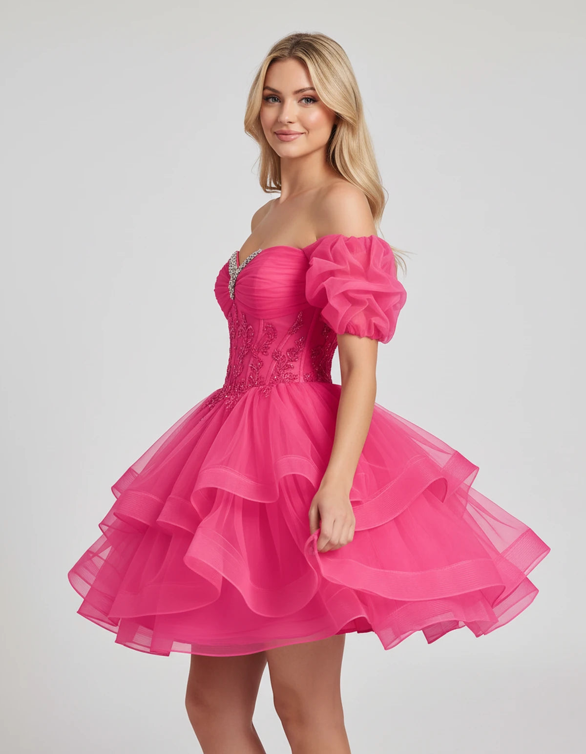 Immortelle Mini Dresses — Bright Pink | SKU: RB-13a961-bright31-2,RB-13a961-bright31-4,RB-13a961-bright31-6,RB-13a961-bright31-8,RB-13a961-bright31-10,RB-13a961-bright31-12,RB-13a961-bright31-14,RB-13a961-bright31-16,RB-13a961-bright31-16W,RB-13a961-bright31-18W,RB-13a961-bright31-20W,RB-13a961-bright31-22W
