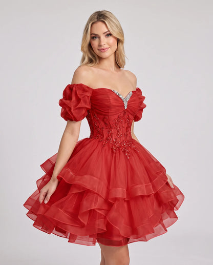 Immortelle Mini Dresses — Red