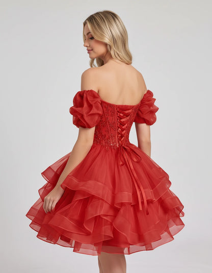 Immortelle Mini Dresses — Red | SKU: RB-13a961-red-2,RB-13a961-red-4,RB-13a961-red-6,RB-13a961-red-8,RB-13a961-red-10,RB-13a961-red-12,RB-13a961-red-14,RB-13a961-red-16,RB-13a961-red-16W,RB-13a961-red-18W,RB-13a961-red-20W,RB-13a961-red-22W