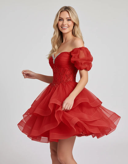 Immortelle Mini Dresses — Red | SKU: RB-13a961-red-2,RB-13a961-red-4,RB-13a961-red-6,RB-13a961-red-8,RB-13a961-red-10,RB-13a961-red-12,RB-13a961-red-14,RB-13a961-red-16,RB-13a961-red-16W,RB-13a961-red-18W,RB-13a961-red-20W,RB-13a961-red-22W