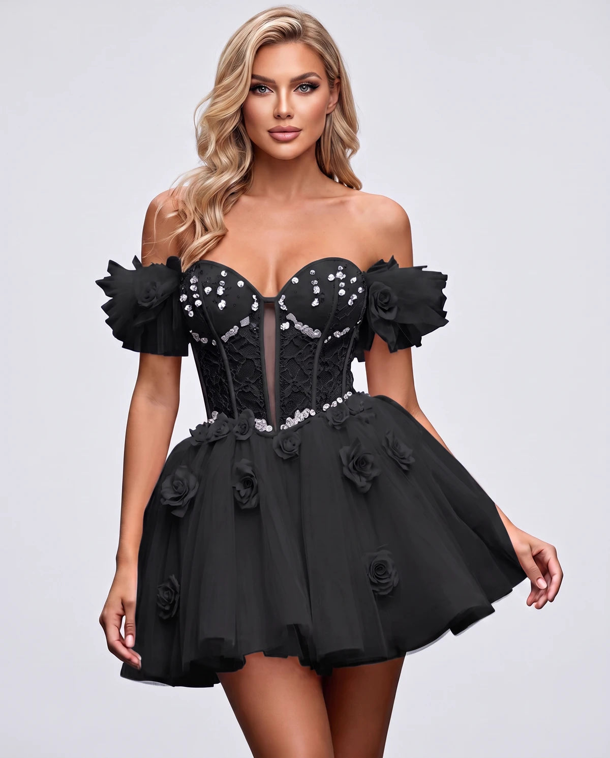 Imogen Mini Dress — Black
