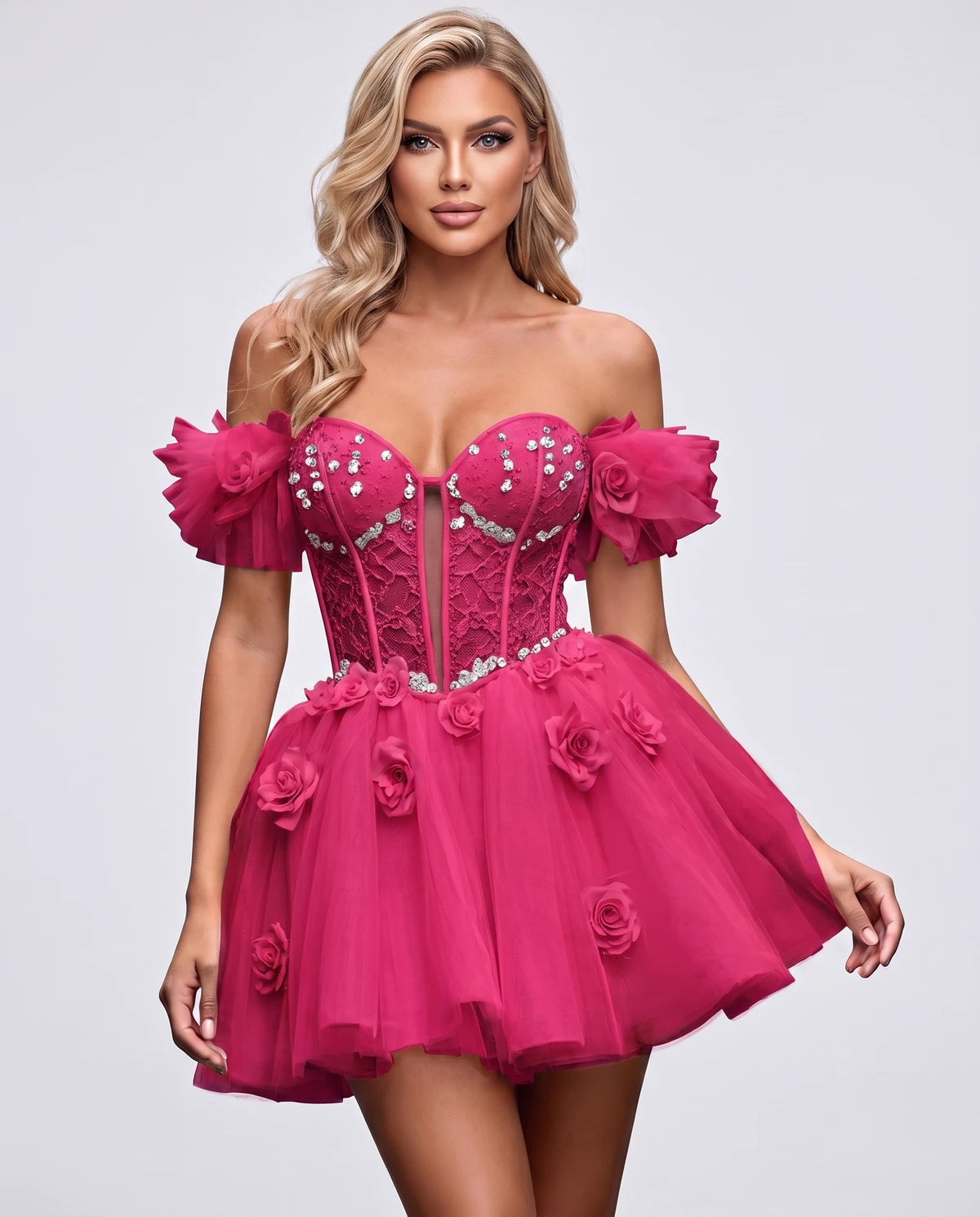 Imogen Mini Dress — Bright Pink